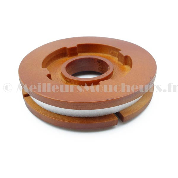 Bobine Support Ligne Pêche – Alliage Aluminium, Rainure Auto-coupante, Crochet, Manchon Lumineux, Jaune