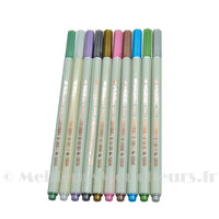 Metallic brush tying permanent markers