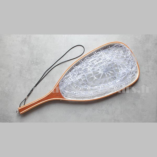 Silicone mesh wooden landing net